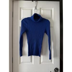 White House Black Market Knit Top Blue Size Medium